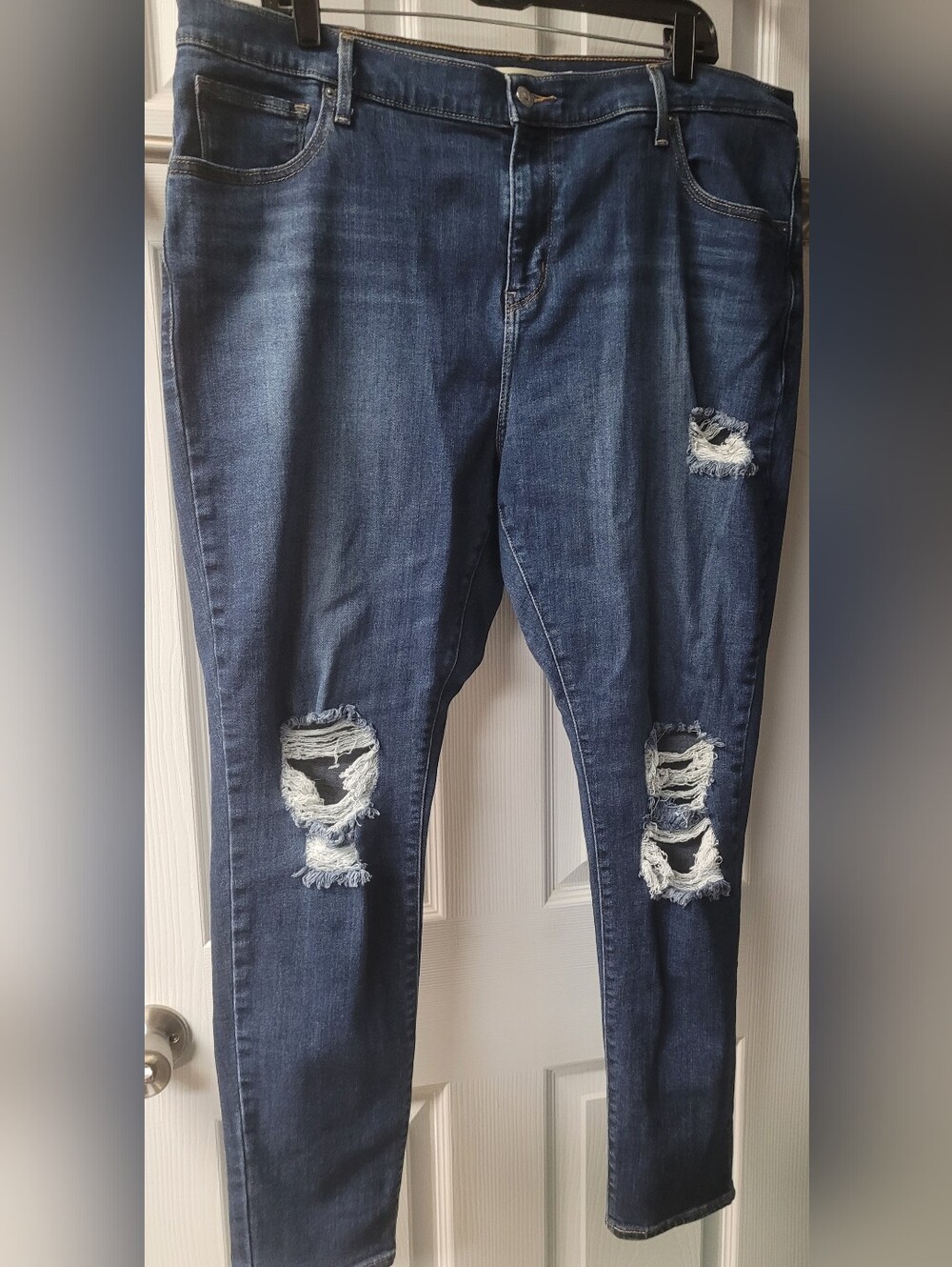 Levi's Dark Blue Ripped Skinny Jeans